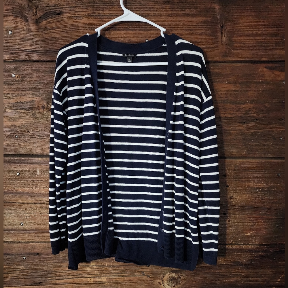 Talbots black and white sweater